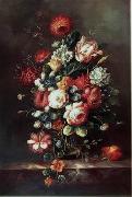 unknow artist Floral, beautiful classical still life of flowers.063 oil on canvas